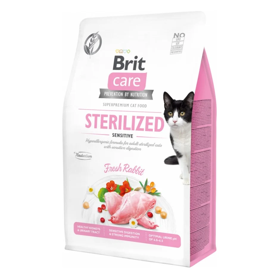 Сухий корм для кішок Brit Care Cat GF Sterilized Sensitive 400 г (8595602540778)