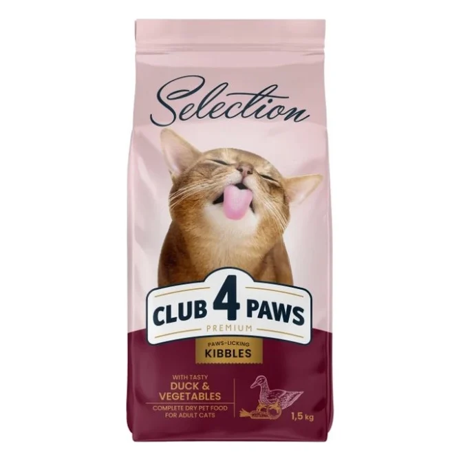 Сухий корм для кішок Club 4 Paws Selection Преміум З качкою та овочами 1.5 кг (4820215369145)