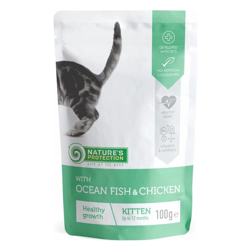 Вологий корм для кішок Nature's Protection with Ocean fish and Chicken 100 г (KIK45688)