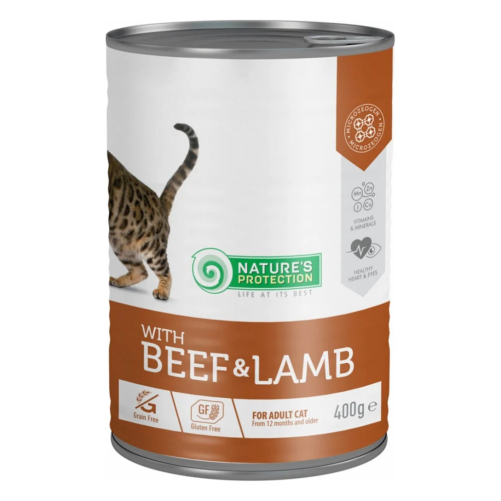 Консерви для котів Nature's Protection Adult With Beef & Lamb 400 г (KIK45607)