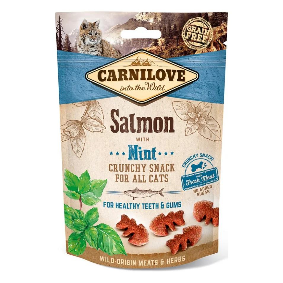 Ласощі для котів Carnilove Crunchy Snack з лососем і м'ятою 50 г (8595602527175)
