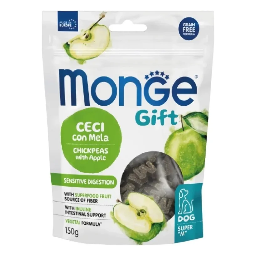Ласощі для собак Monge Gift Dog Sensitive digestion нут з яблуком (веган) 150 г (8009470085694)