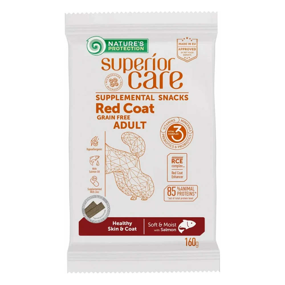 Ласощі для собак Nature's Protection Superior Care Red Coat Healthy Skin & Coat 160 г (KIKNPSC47273)