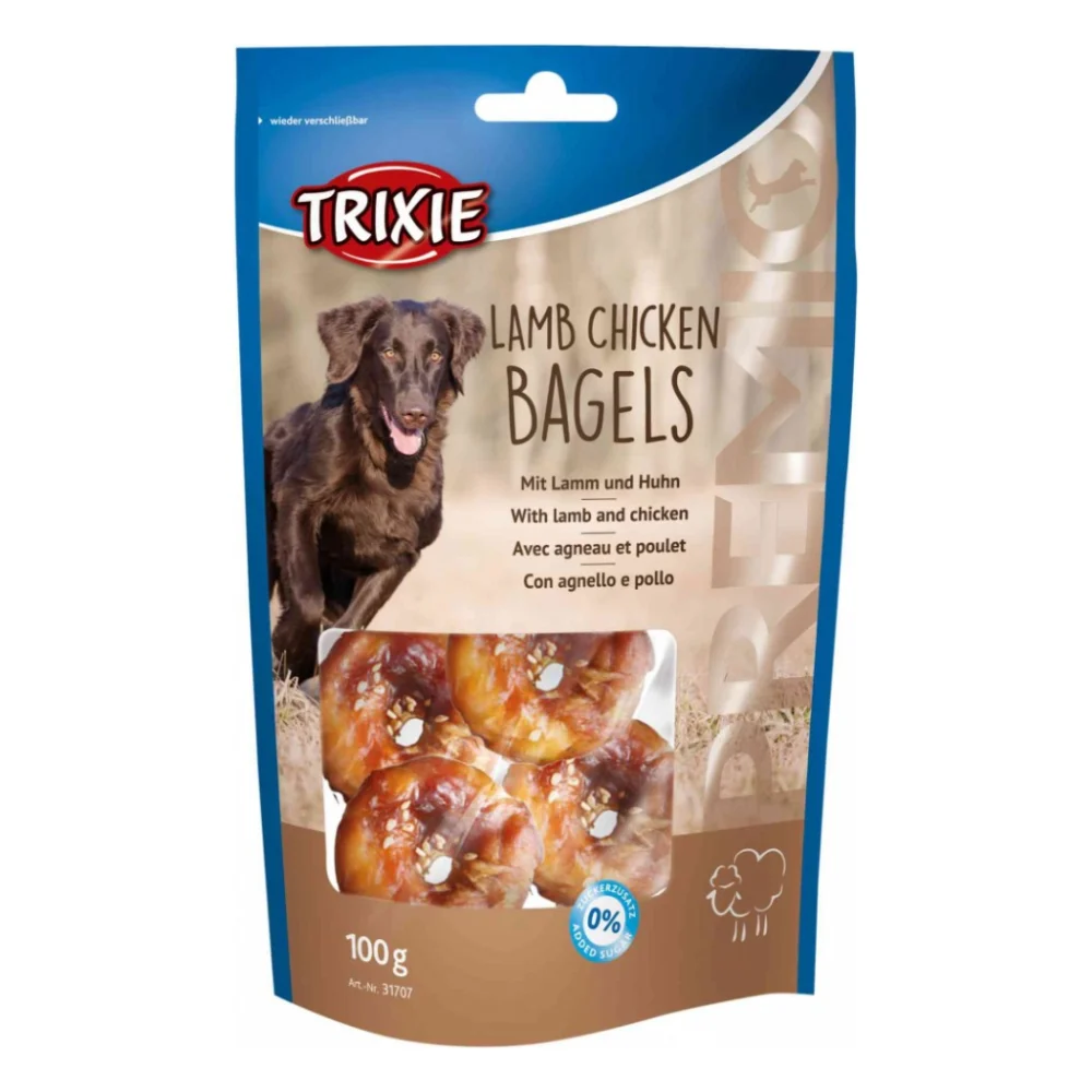 Ласощі для собак Trixie Premio Lamb Chicken Bagles кільця ягня/курка 100 г (4011905317076)