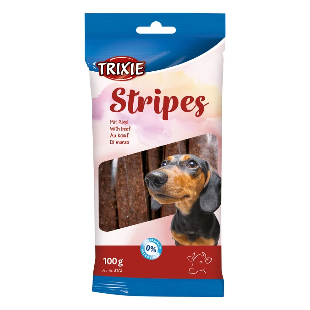 Ласощі для собак Trixie Stripes Light з яловичиною 10 шт 100 г (4011905031729)