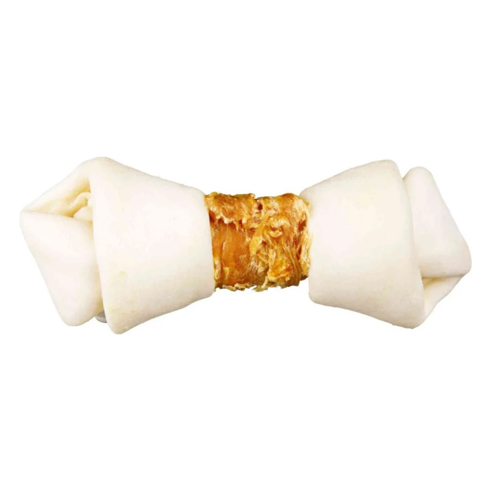 Ласощі для собак Trixie Кістка для чищення зубів з куркою Denta Fun 11 см 70 г (4011905313221)