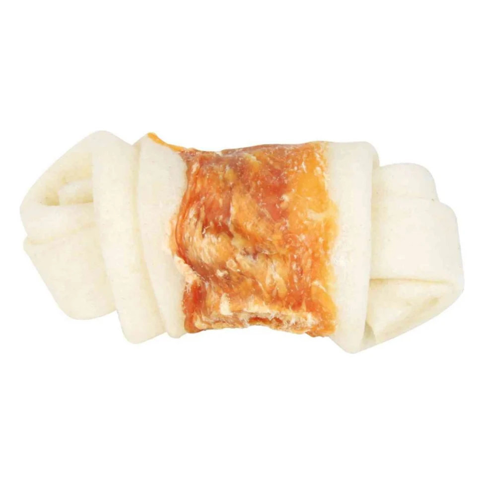 Ласощі для собак Trixie Кістка для чищення зубів з куркою Denta Fun 5 см 70 г (4011905313214)