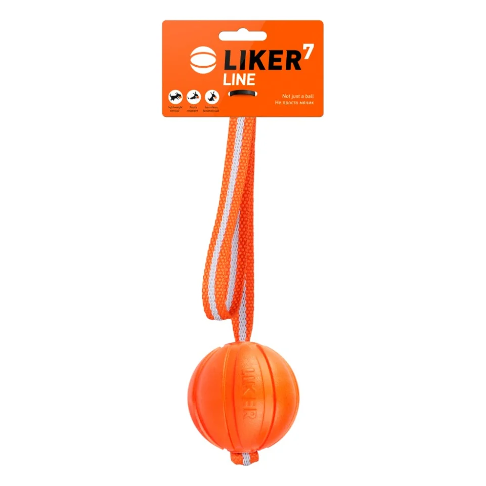 Іграшка для собак Liker Line М'ячик зі стрічкою 7 см (6287)