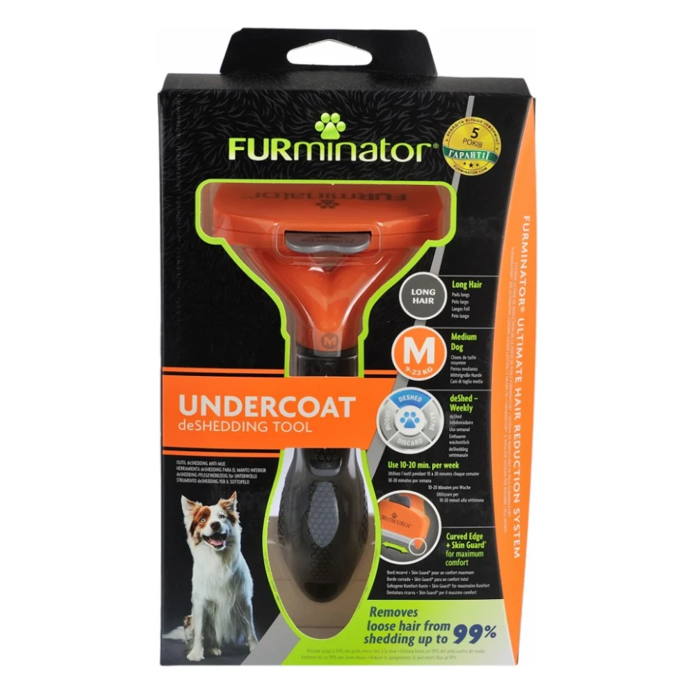 Фурмінатор для тварин FURminator для собак з довгою шерстю розмір M (4048422141068)