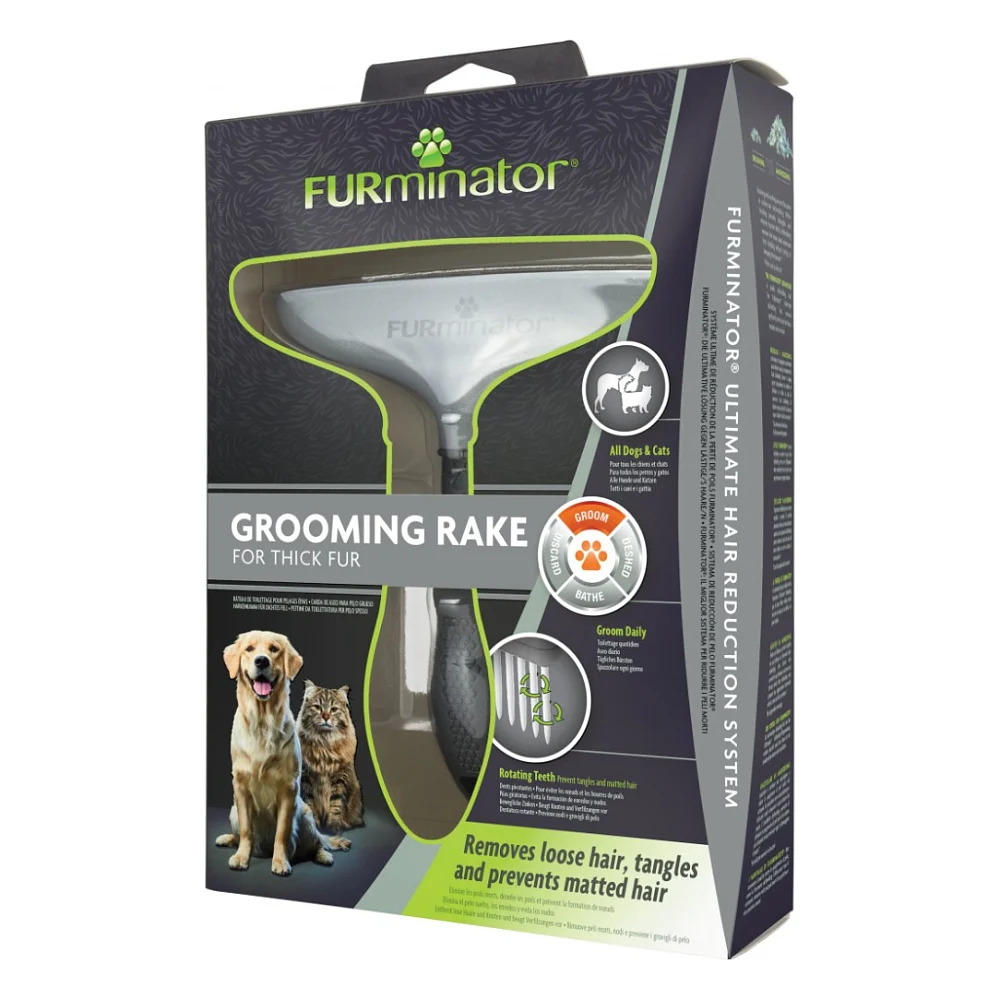 Гребінець для тварин FURminator NEW Граблі з обертовими зубцями (4048422141341)