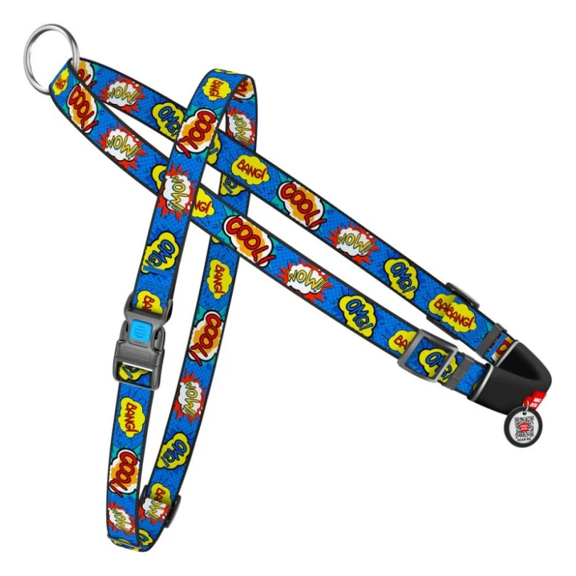 Шлея для собак WAUDOG Nylon з QR-паспортом "ВАУ" M (5411)