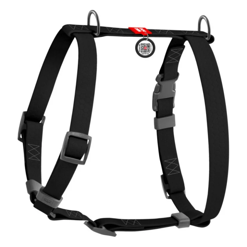 Шлея для собак WAUDOG Waterproof анатомічна Н-подібна S чорна (32941)