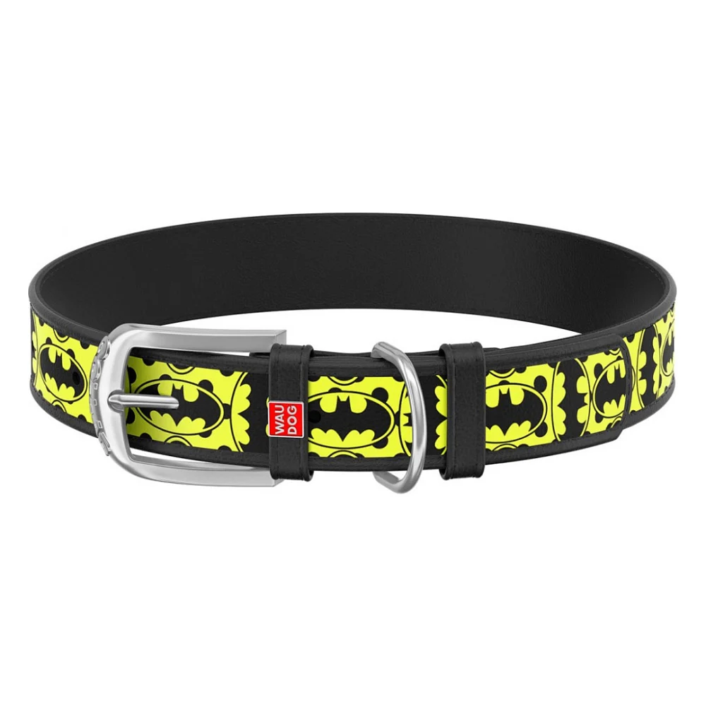 Нашийник для тварин WAUDOG Design з QR паспортом "Бетмен 4" S Ш 15 мм Д 26-35 см(чорний) (0015-1006-01)