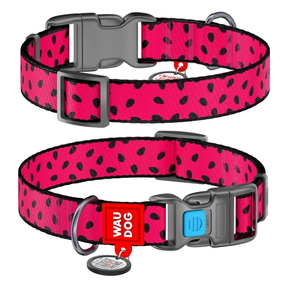 Нашийник для тварин WAUDOG Nylon "Кавун" пластиковий фастекс XXL (284-0049)