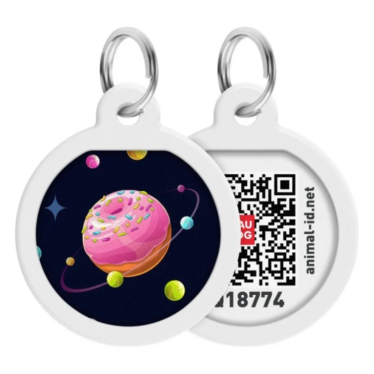 Адресник для тварин WAUDOG Smart ID з QR паспортом "Всесвіт пончиків", коло 25 мм (0625-0218) — фото 5