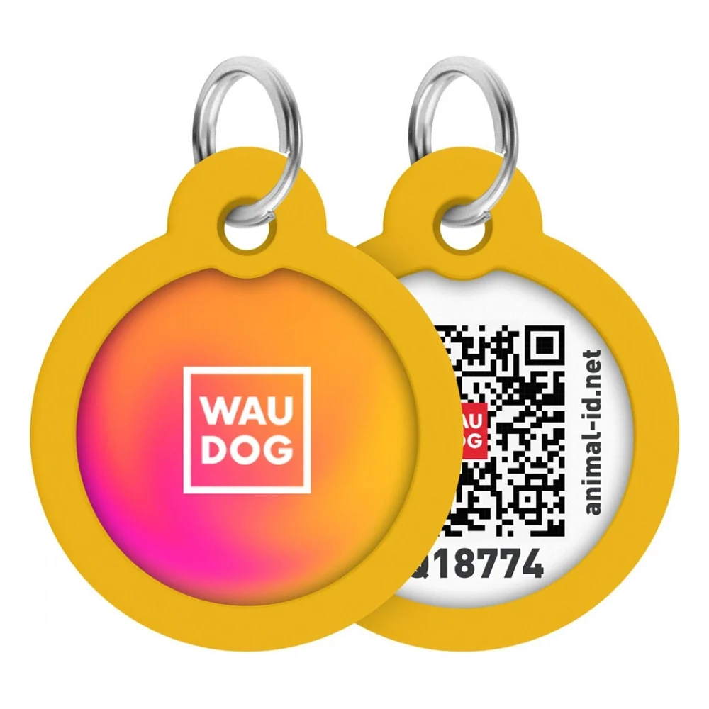 Адресник для тварин WAUDOG Smart ID з QR паспортом "Градієнт помаранчевий", коло 30 мм (230-4035)