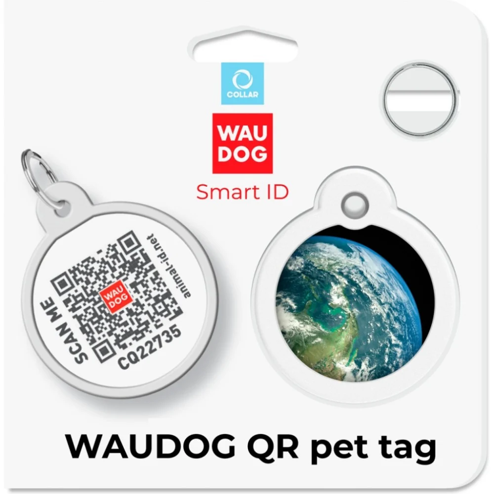 Адресник для тварин WAUDOG Smart ID з QR паспортом "Земля", коло 25 мм (225-4029) — фото 5