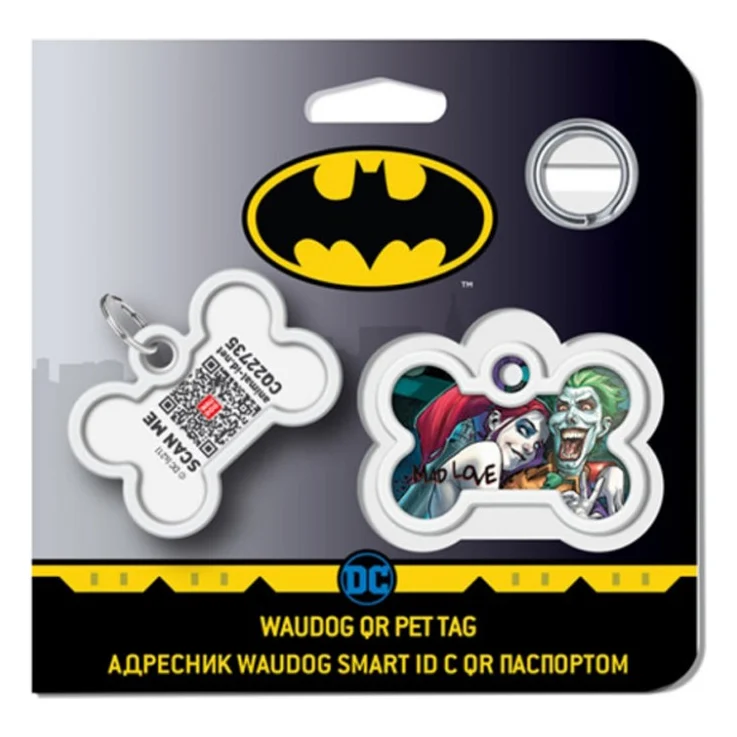Адресник для тварин WAUDOG Smart ID з QR паспортом "Шалена любов", кістка 40х28 мм (0640-1007) — фото 5