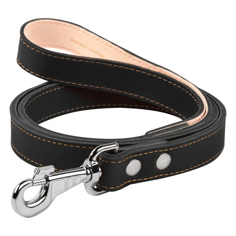 Повідок для собак Collar подвійний з прошивкою Ш 16 мм Д 122 см чорний (04571)