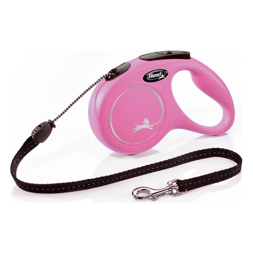 Повідок для собак Flexi New Classic S трос M 5 м (рожевий) (4000498022634)