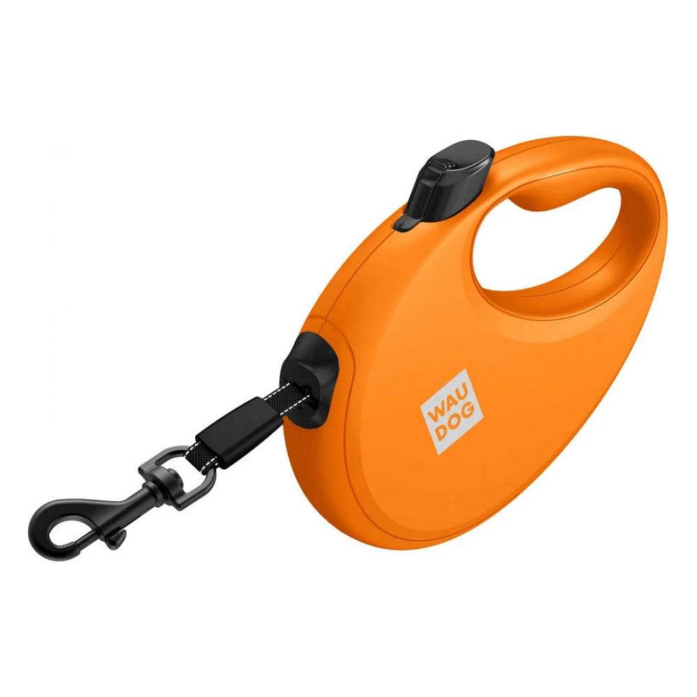 Повідок для собак WAUDOG R-leash з контейнером для пакетів L до 40 кг 5 м помаранчевий (26294)