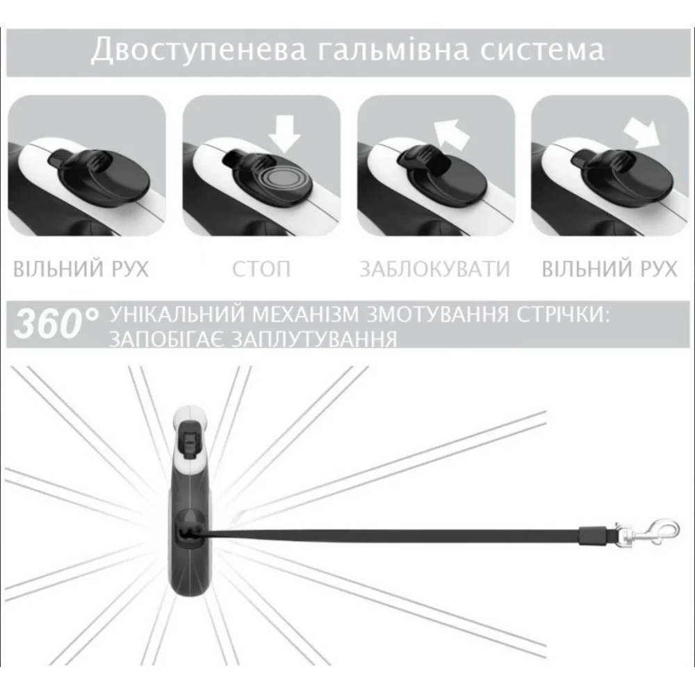 Повідок для собак WAUDOG R-leash "Шотландка" XS до 12 кг 3 м (8123-0098-01) — фото 5