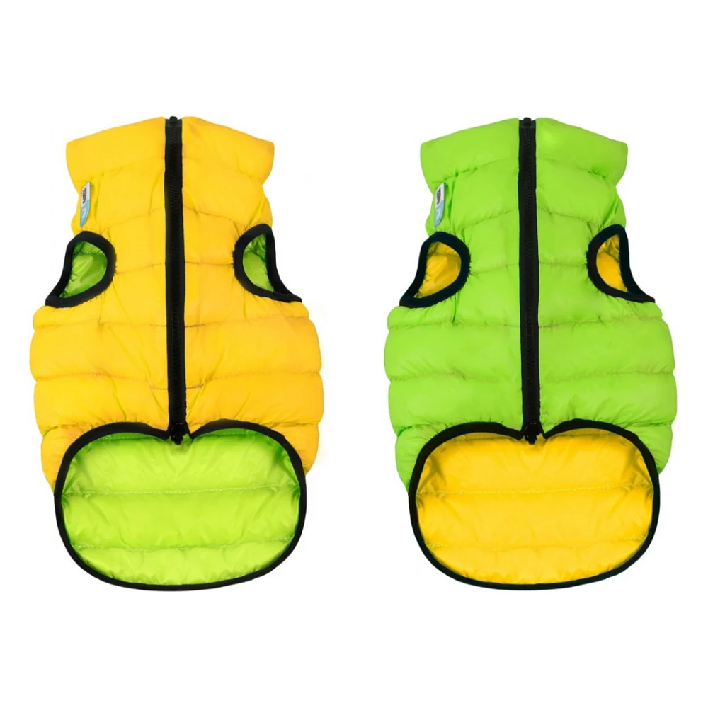 Курточка для тварин Airy Vest двостороння S 30 жовто-салатова (1612)