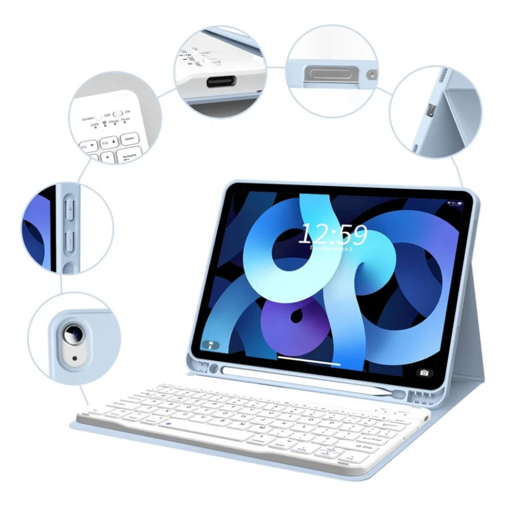 Чохол до планшета BeCover Keyboard Apple iPad Air (4/5) 2020/2022 10.9" Light Blue (711146) — фото 2