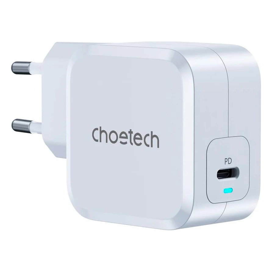 Зарядний пристрій Choetech 45W USB-C PD GaN Wall Charger White (PD8007)