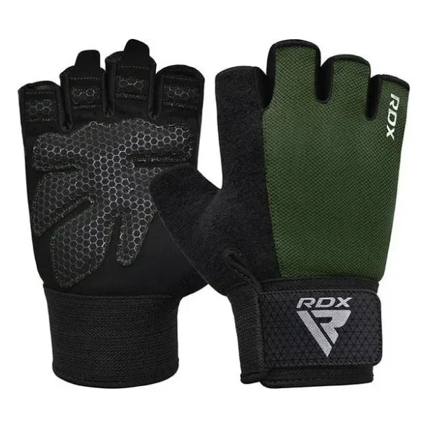 Рукавички для фітнесу RDX W1 Half Army Green M (WGA-W1HA-M)