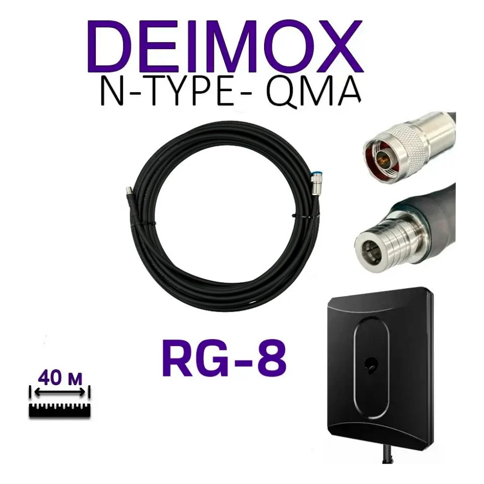 Кабель для дрона ALIENTECH RG8 для Deimox, QMA -N-type (2 шт) (Deimox, QMA -N-type) — фото 3