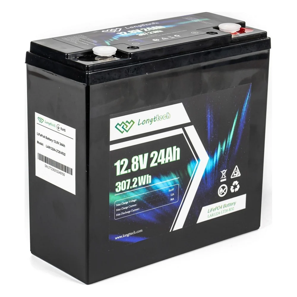 Батарея LiFePo4 Longttech LiFePO4 12.8V - 24Ah (LAR1224-LT20-R32) — фото 4
