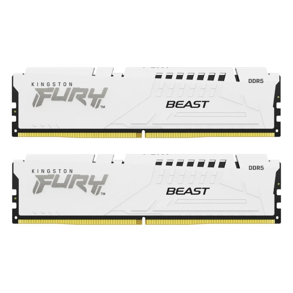 Модуль пам'яті для комп'ютера DDR5 32GB (2x16GB) 6800 MHz Beast White EXPO Kingston Fury (ex.HyperX) (KF568C34BWEK2-32)