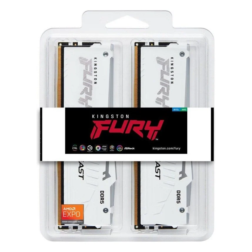 Модуль пам'яті для комп'ютера DDR5 64GB (2x32GB) 6000 MHz Beast White RGB XMP Kingston Fury (ex.HyperX) (KF560C30BWAK2-64) — фото 4