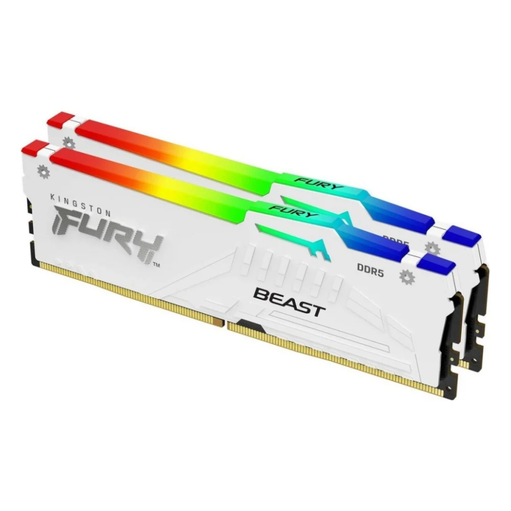 Модуль пам'яті для комп'ютера DDR5 64GB (2x32GB) 6400 MHz Beast White RGB EXPO Kingston Fury (ex.HyperX) (KF564C32BWEAK2-64) — фото 2