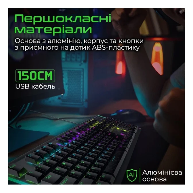 Клавіатура Vertux Comando USB Black (comando.black) — фото 6