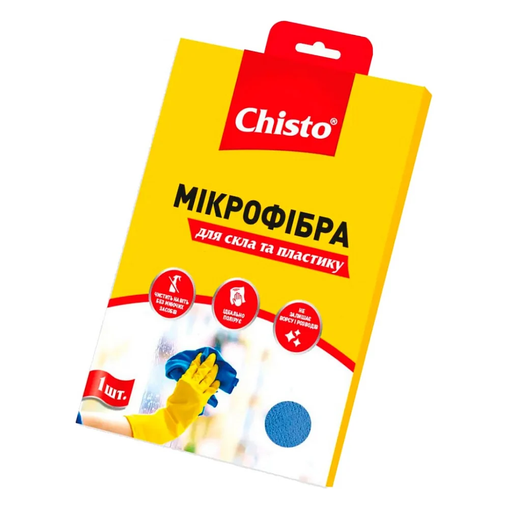 Серветки для прибирання Chisto Мікрофібра для скла та пластику 1 шт. (4820164151044)