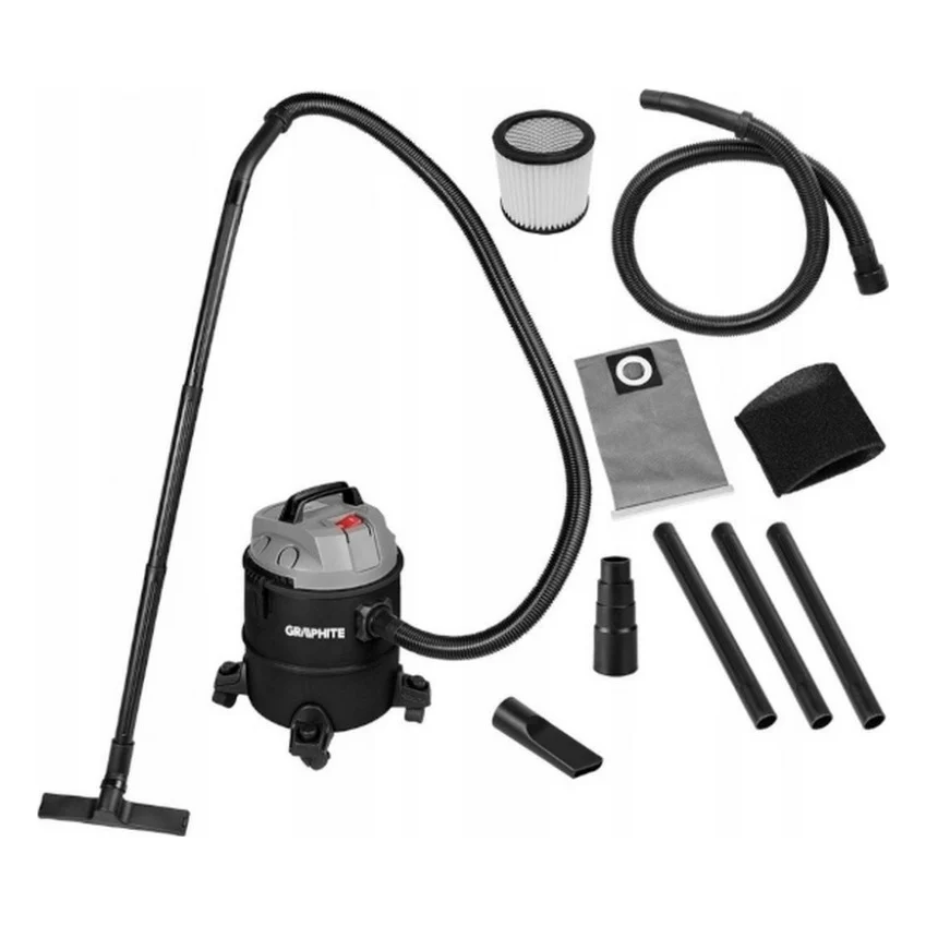 Пилосос будівельний Graphite 1200Вт, 18кПа, 20л, 220В/1200В (59G614)