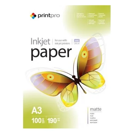Фотопапiр PrintPro матовий 190г/м2 A3 100арк. (PME190100A3)