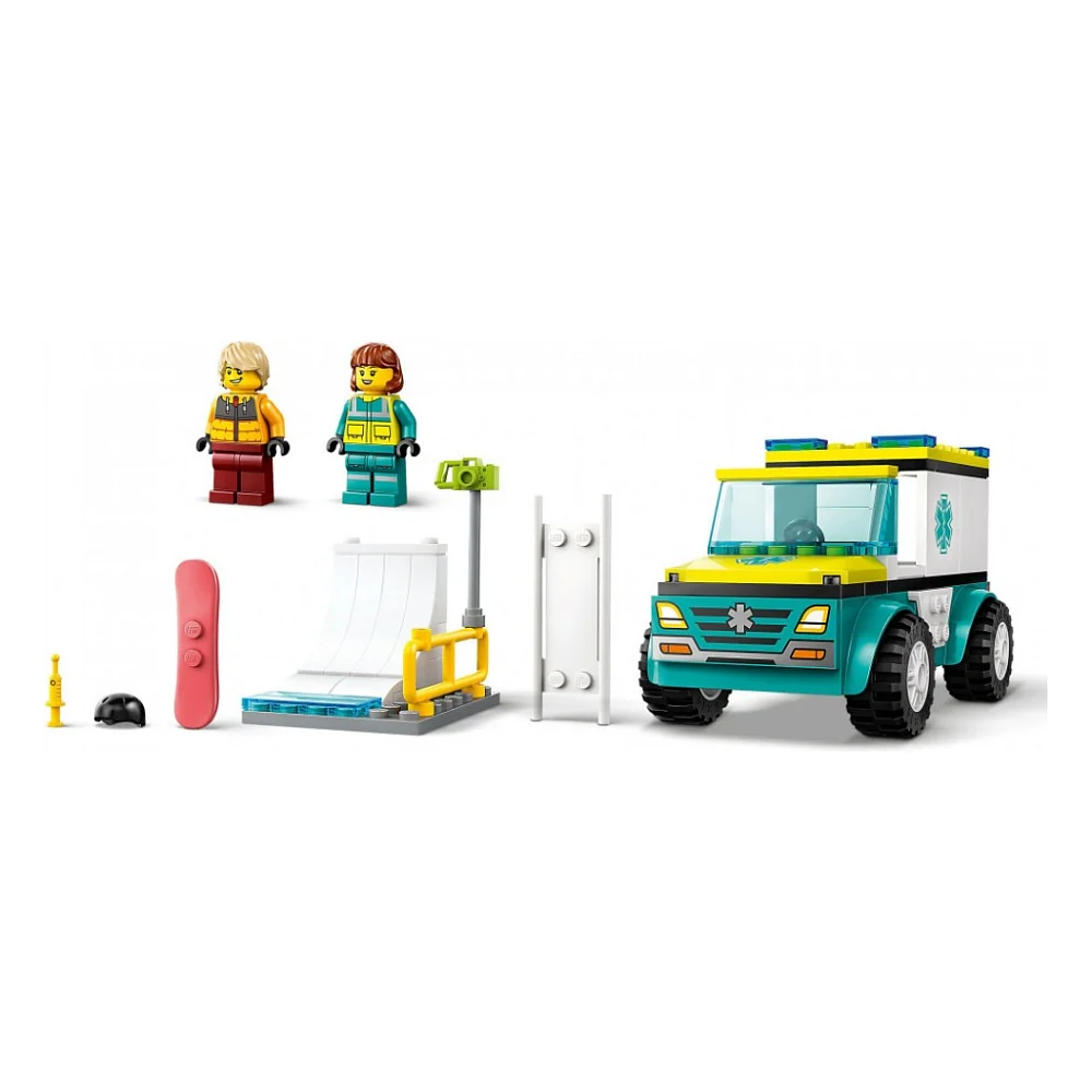 Конструктор LEGO City Карета швидкої допомоги й сноубордист 79 деталей (60403) — фото 6