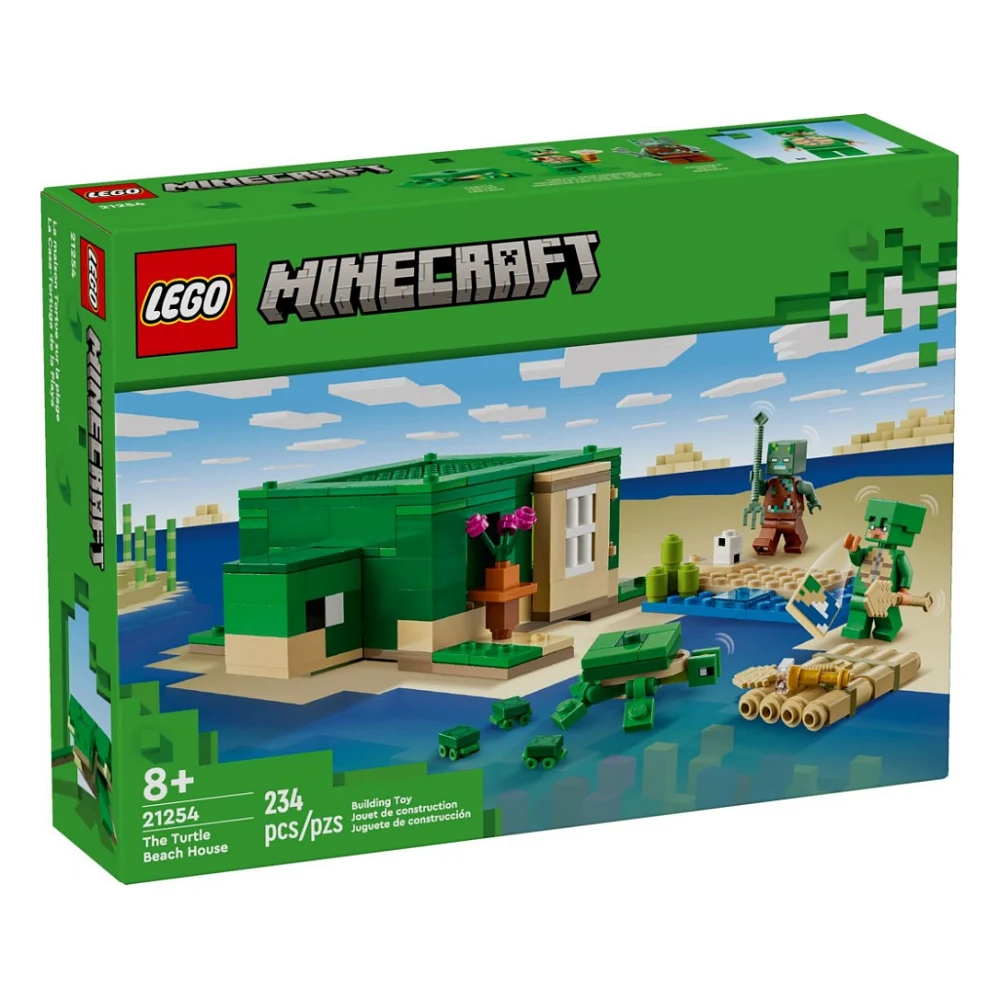 Конструктор LEGO Minecraft Пляжний будинок у формі черепахи 234 деталей (21254)