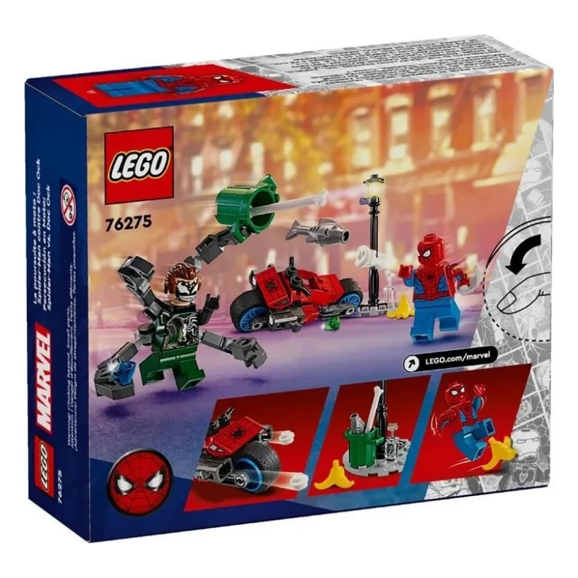 Конструктор LEGO Super Heroes Погоня на мотоциклах Людина-Павук vs. Доктор Восьминіг 77 деталей (76275)