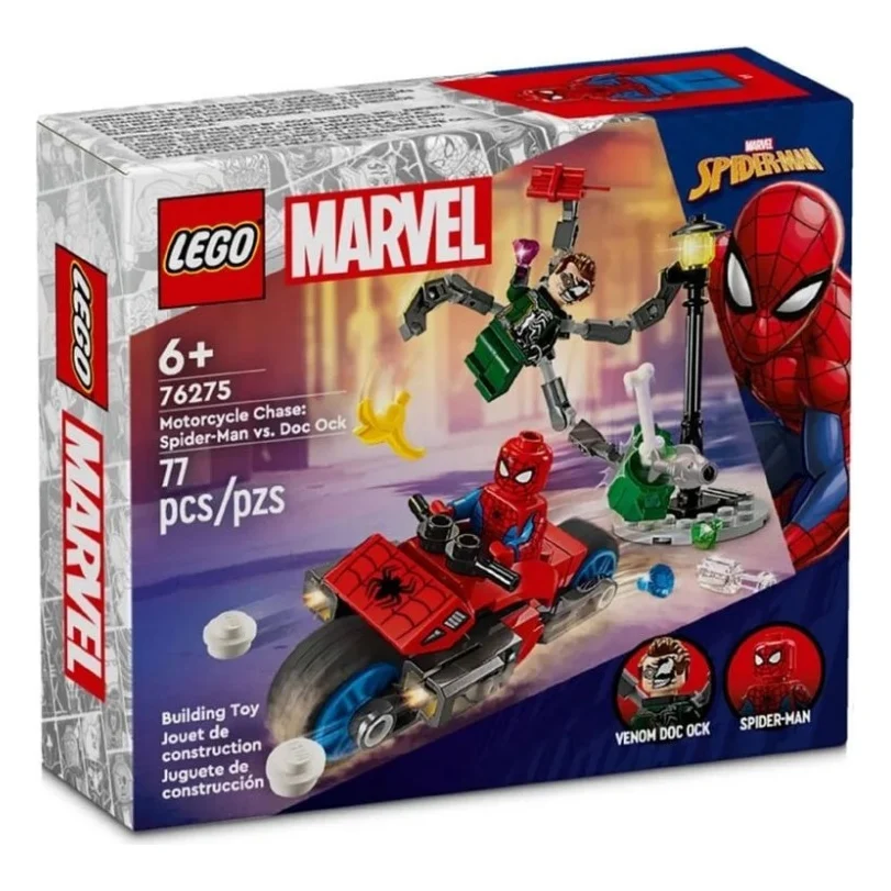 Конструктор LEGO Super Heroes Погоня на мотоциклах Людина-Павук vs. Доктор Восьминіг 77 деталей (76275) — фото 7