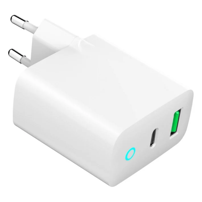 Зарядний пристрій Gembird 1xUSB-A + 1 Type-C (PD20Вт + QC3.0 18Вт) white (TA-UC-PDQC20L-W-01) — фото 4