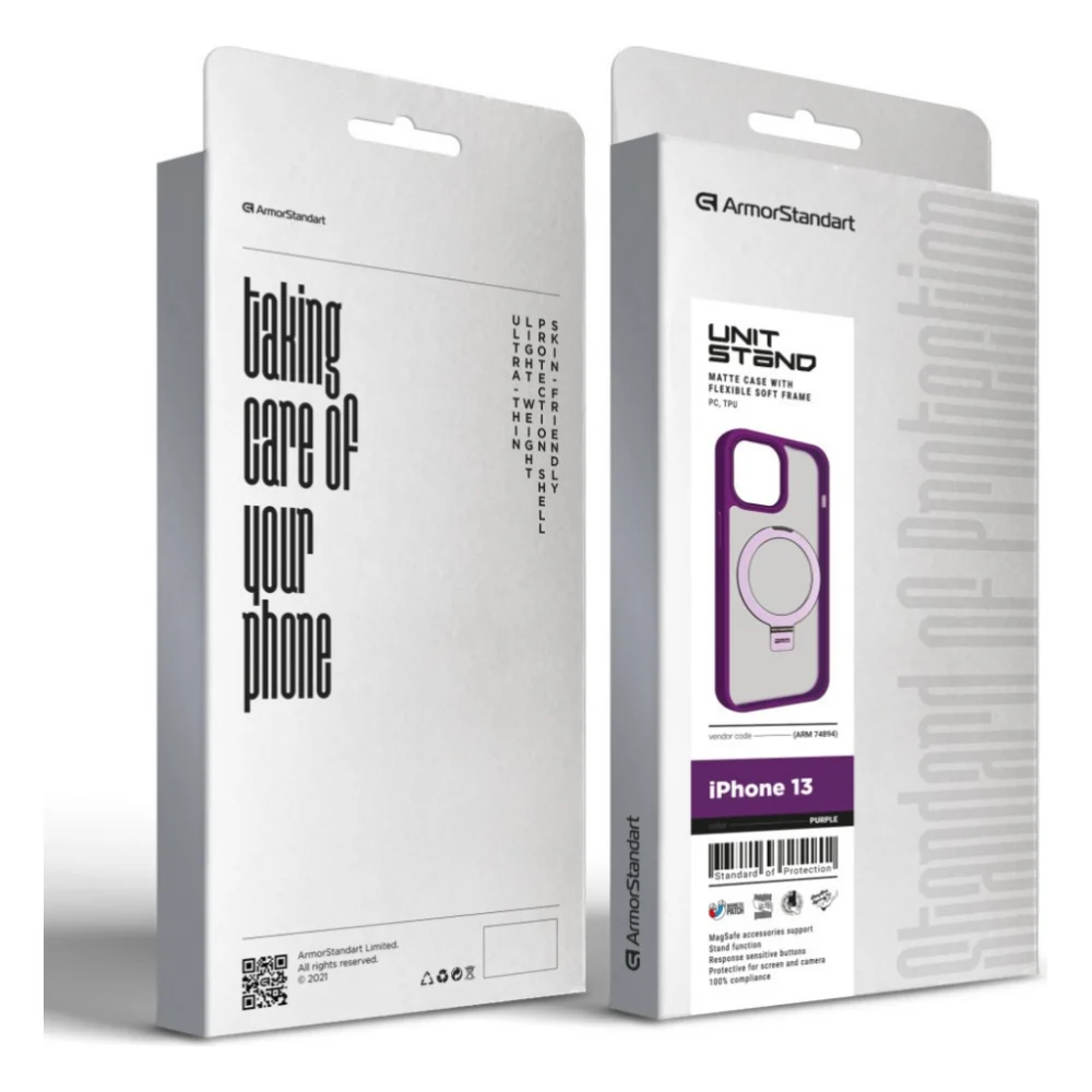 Чохол до мобільного телефона Armorstandart Unit Stand Apple iPhone 13 Purple (ARM74894) — фото 2