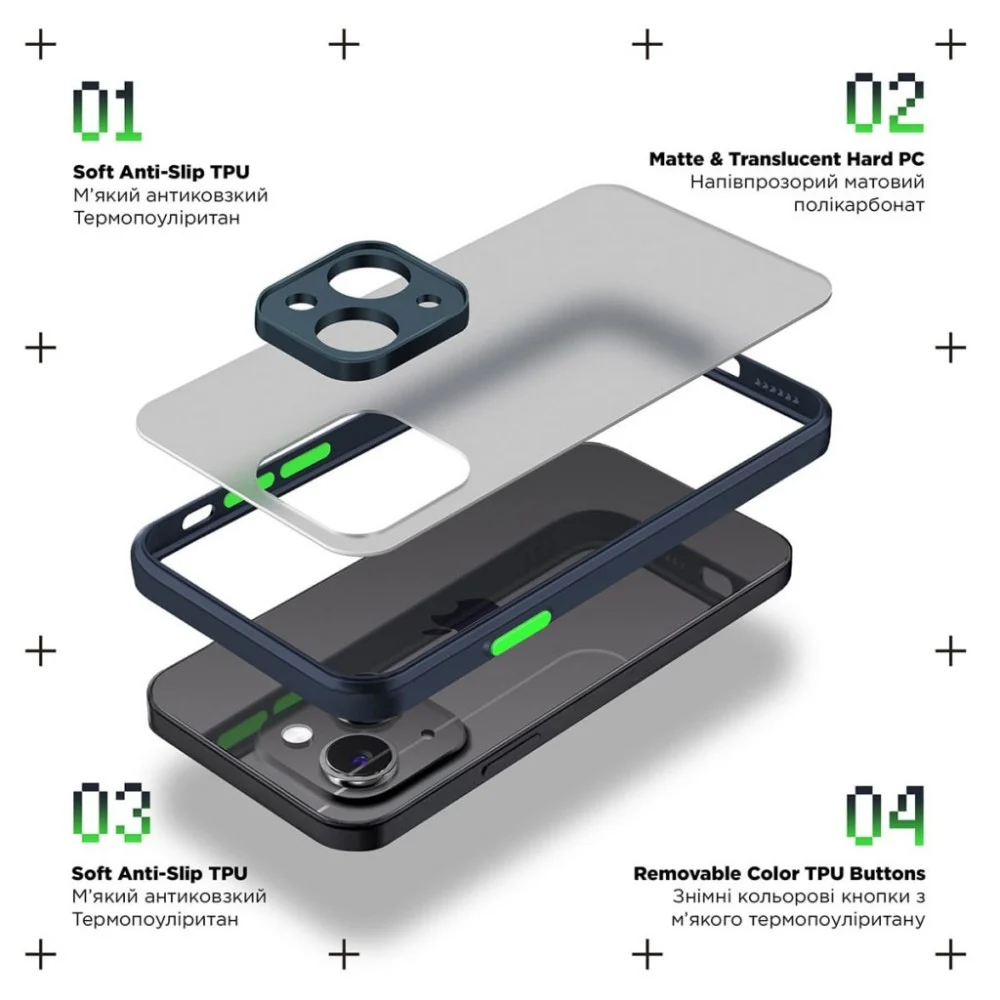 Чохол до мобільного телефона Armorstandart Frosted Matte Samsung A35 5G (A356) Navy Blue (ARM74333) — фото 2