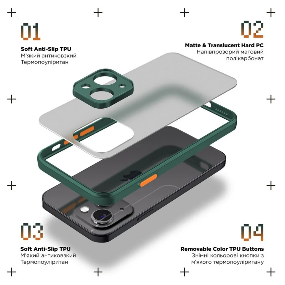 Чохол до мобільного телефона Armorstandart Frosted Matte Samsung A55 5G (A556) Dark Green (ARM74336) — фото 2