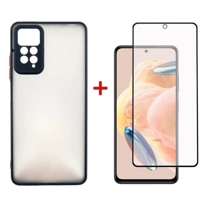 Чохол до мобільного телефона Dengos Kit for Xiaomi Redmi Note 12 Pro 4g case + glass (Black) (DG-KM-29)