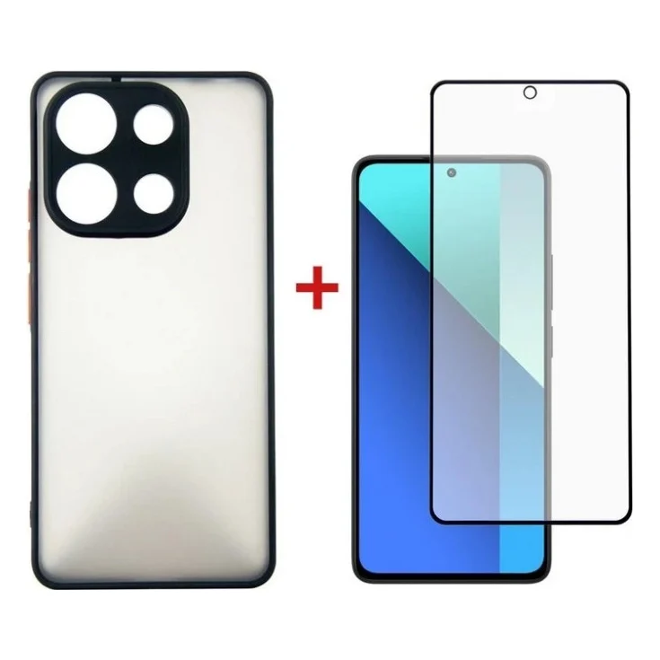Чохол до мобільного телефона Dengos Kit for Xiaomi Redmi Note 13 4G case + glass (Black) (DG-KM-66)