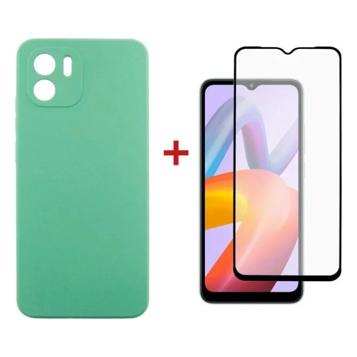 Чохол до мобільного телефона Dengos Xiaomi Redmi A2 Case + Glass (Mint) (DG-KM-82)